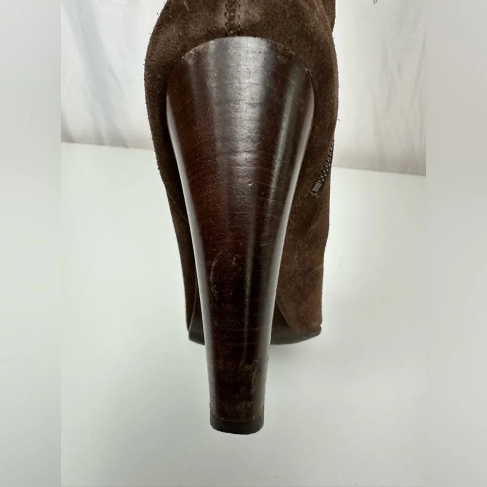 Miu Miu Chocolate Brown Suede Boots Sz 7.5